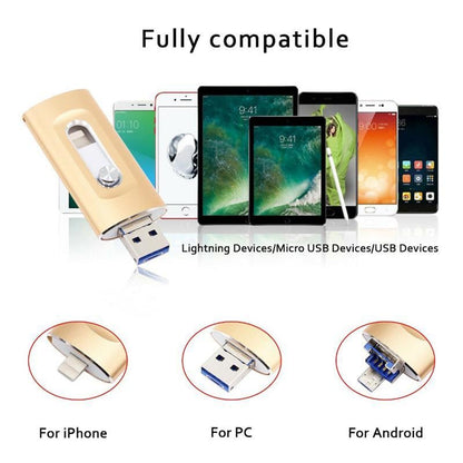 ⚡3 in 1 Flash Drive⚡ Portable High Speed USB 3.0 Memory Storage